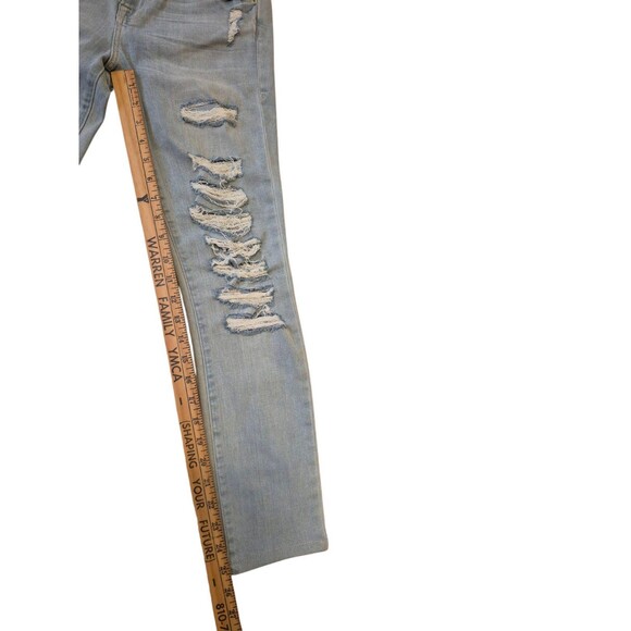 FRAME le Skinny de Jeanne Distressed Light Wash Jeans Stretch Denim Jeans sz 29 - Picture 5 of 7